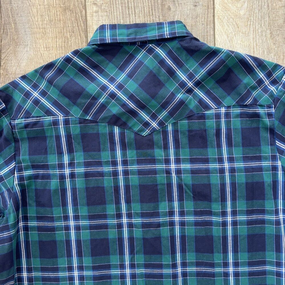 Wrangler Mens Pearl Snap Western Shirt Size XL Rodeo Cowboy Ranch Festival Plaid - Picture 7 of 10